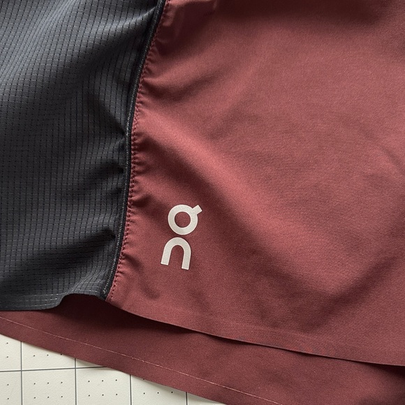 On Running Women's Black and Burgundy Athletic Shorts - Picture 2 of 9